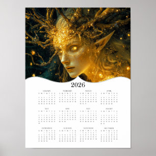 2026 Elf Full Year Yearly Wall Calendar Poster