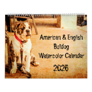 2026 English Bulldog British American Bully Gift Calendar
