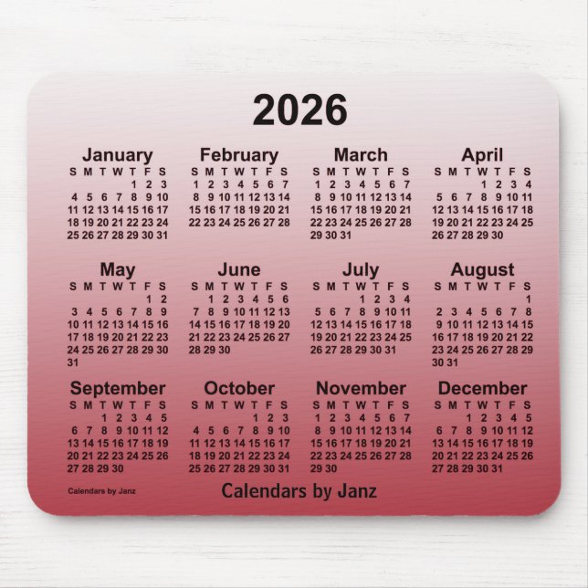 2026 Faded Cherry Calendar by Janz Mouse Pad (Front)