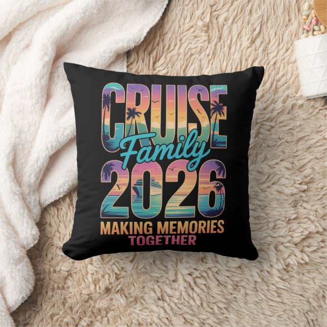 2026 Family Cruise Memory Throw Pillow (Blanket)
