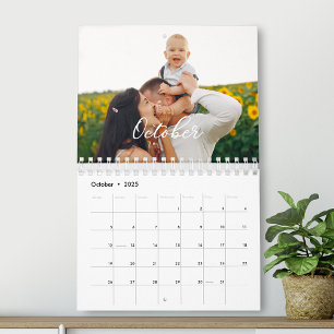 2026 Family Custom Photo Chic Script Calendar