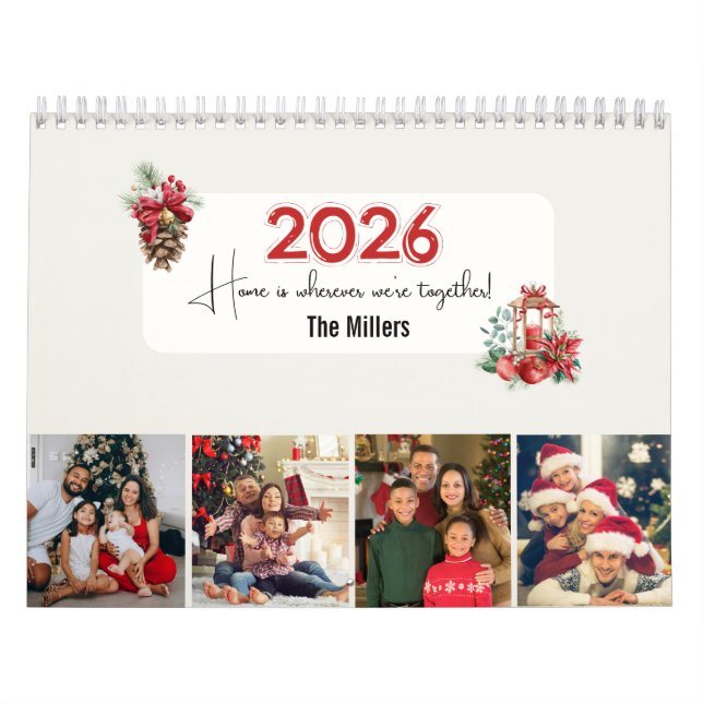 2026 Family Photo Collage Calendar Christmas Gift (Cover)