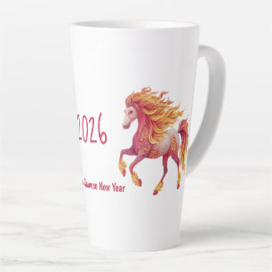 2026 Fiery Horse – Happy Chinese New Year Latte Mug