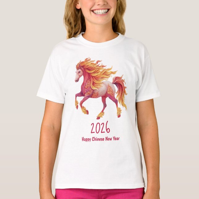 2026 Fiery Horse – Happy Chinese New Year T-Shirt (Front)