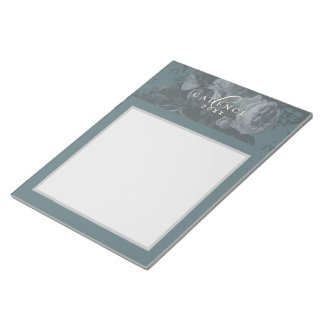 2026 Floral Chic Artistic Typography Teal Business Notepad