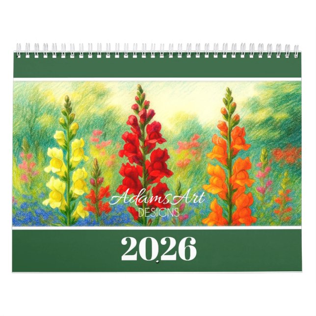 2026 Floral  – Colourful Botanical Illustrations Calendar (Cover)