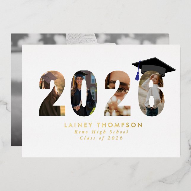 2026 Foil Typography 4 Image Graduation  (Front/Back)