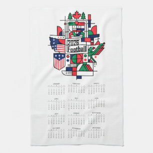 2026 Football Calendar USA, Canada, Mexico Tea Towel