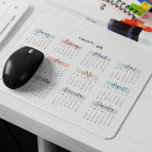 2026 FULL YEAR CALENDAR PASTEL HANDWRITTEN SCRIPT MOUSE MAT<br><div class="desc">Stay organised and inspired with this 2026 full-year calendar mouse pad. Each month is beautifully highlighted in soft pastel tones and displayed in an elegant script-style handwritten font, adding a touch of sophistication to your workspace. Perfect for quick date referencing while working, this mouse pad combines functionality with style. An...</div>