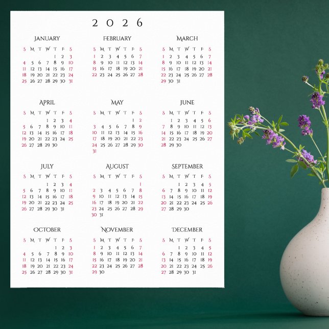 2026 Full Year Home Office Yearly Wall Calendar Poster (2026 Full Year Home Office Yearly Wall Calendar Poster)