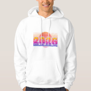 2026 Funky Retro Illustration – Sunset Stripes  Hoodie