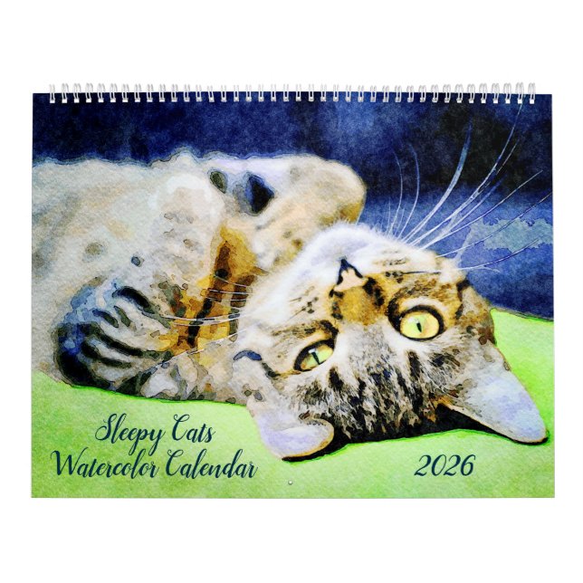 2026 Funny Lazy Sleepy Cat Relaxing Cat Lover Gift Calendar (Cover)