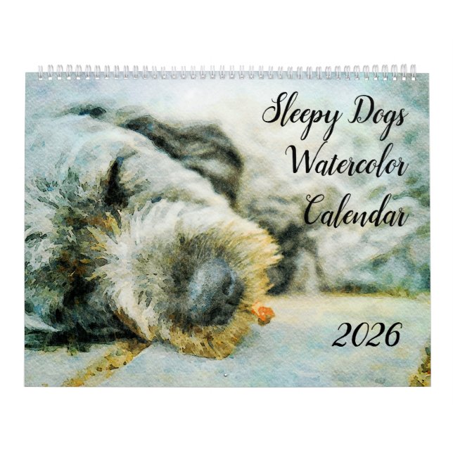 2026 Funny Lazy Sleepy Dog Puppy Antianxiety Gift Calendar (Cover)