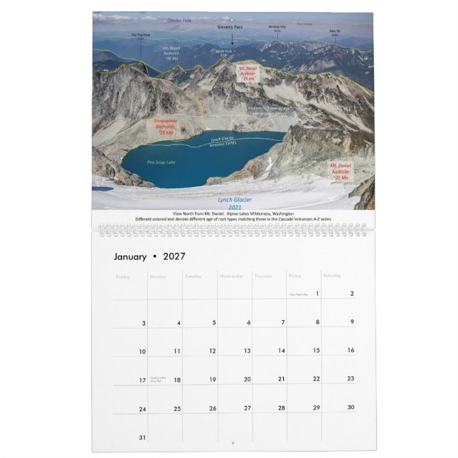 2026 Geology Calendar (Jan 2027)