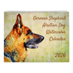 2026 German Shepherd Alsatian Dog Lover GSD Gift Calendar