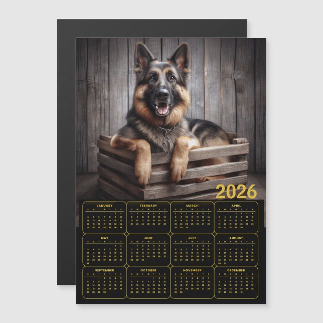 2026 German Shepherd Calendar (Front/Back)