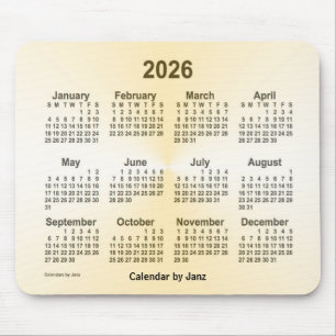 2026 Gold Calendar by Janz Mouse Mat