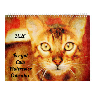 2026 Gorgeous Bengal Cat Owner Lover Gift Calendar