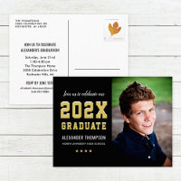 2026 Graduate Black Gold Graduation Party Photo