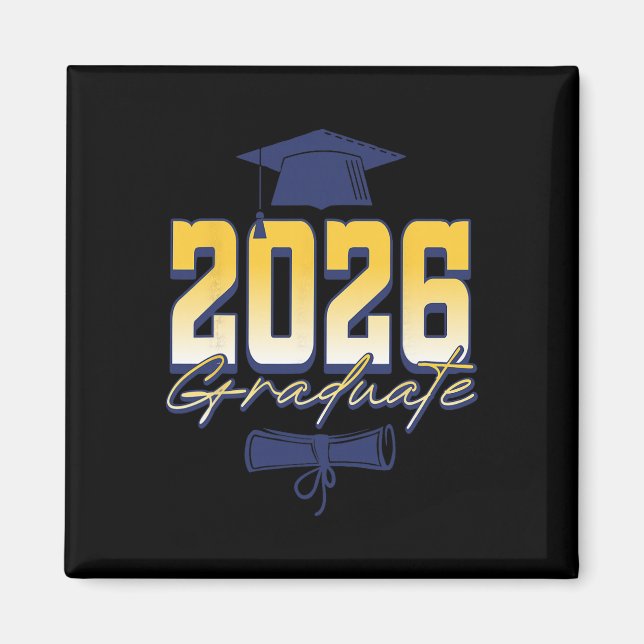 2026 Graduate Graduation Cap Diploma  Magnet (Front)
