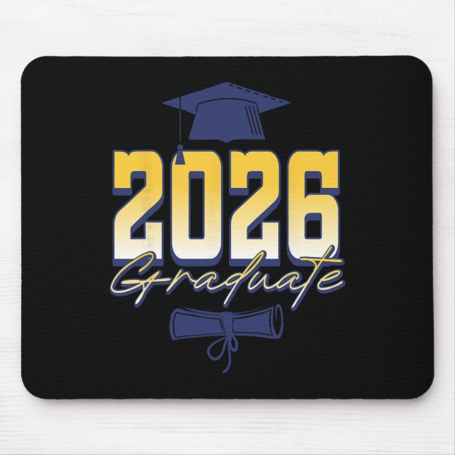 2026 Graduate Graduation Cap Diploma  Mouse Mat (Front)