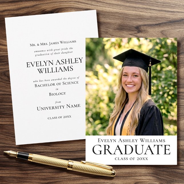 2026 Graduation Announcement Photo Card Classic (Creator Uploaded)