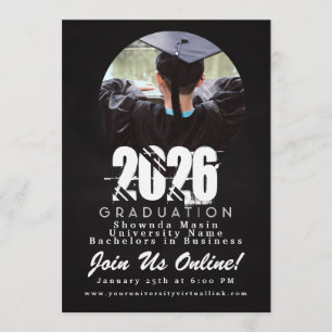 2026 Graduation Chalk Board Photo Invitation