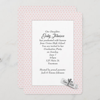 2026 Graduation Diploma on Pink Hearts Invitation