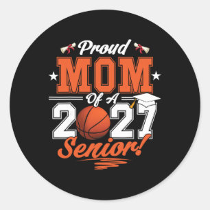 2026 Graduation Proud Mum Of A Sketll Senior _3 Classic Round Sticker
