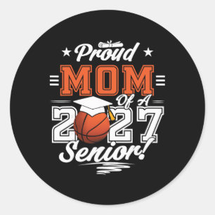 2026 Graduation Proud Mum Of A Sketll Senior _4  Classic Round Sticker