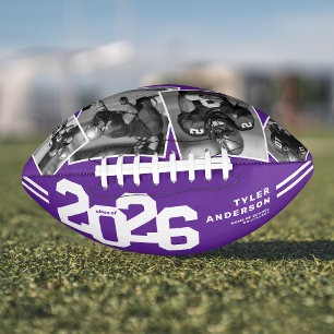 2026 Graduation Senior 4 Photo Purple American Football