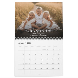 2026 Grandkids Make Life Grand Custom Photo  Calendar