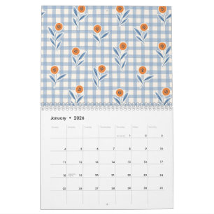 2026 Grandmillenial Pastel Floral Art Calendar