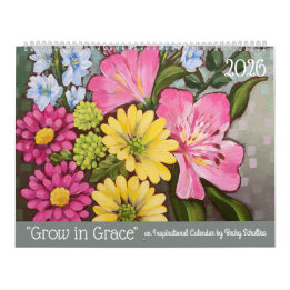 2026 Grow in Grace Inspirational Floral Calendar