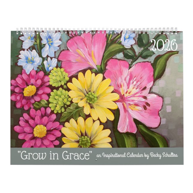 2026 Grow in Grace Inspirational Floral Calendar (Cover)