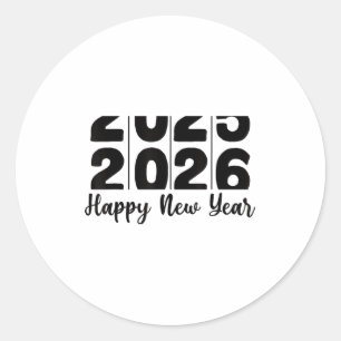 2026 Happy New Year Bold Numbers Celebration Party Classic Round Sticker