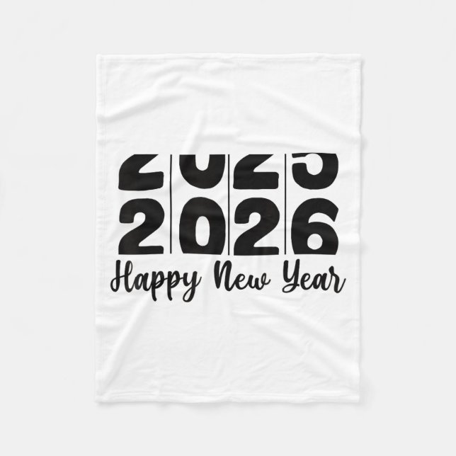 2026 Happy New Year Bold Numbers Celebration Party Fleece Blanket (Front)