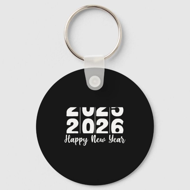 2026 Happy New Year Bold Numbers Celebration Party Key Ring (Front)