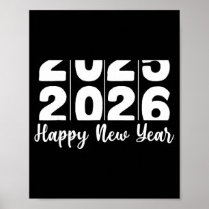 2026 Happy New Year Bold Numbers Celebration Party Poster