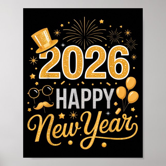 2026 Happy New Year Celebration For Party Enthusia Poster (Front)
