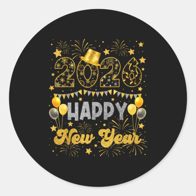 2026 Happy New Year Eve Celebration Firework Men W Classic Round Sticker (Front)