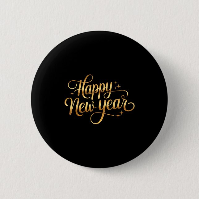 2026 Happy New Year Fireworks  6 Cm Round Badge (Front)