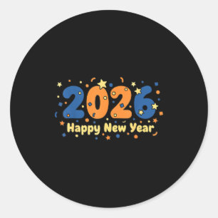 2026 Happy New Year Fireworks Celebration Classic Round Sticker