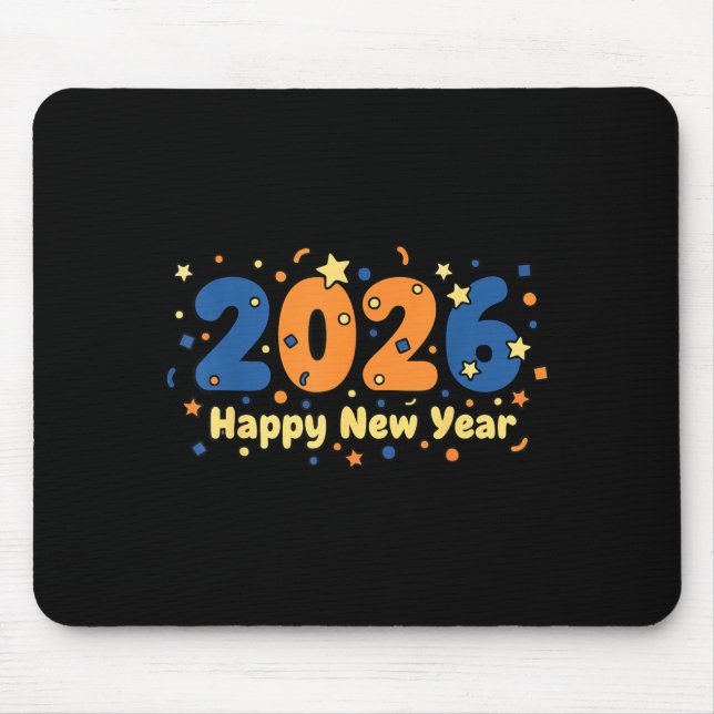 2026 Happy New Year Fireworks Celebration  Mouse Mat (Front)