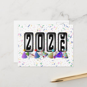 2026 Happy New Year Odometer Postcard