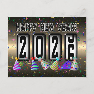 2026 Happy New Year Odometer Postcard