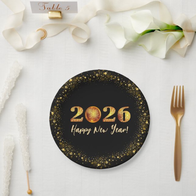 2026 Happy New Year Paper Plate (Wedding)