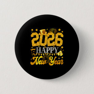 2026 Happy New Year Party Fireworks New Years Eve  6 Cm Round Badge
