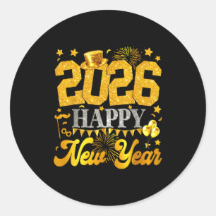 2026 Happy New Year Party Fireworks New Years Eve  Classic Round Sticker