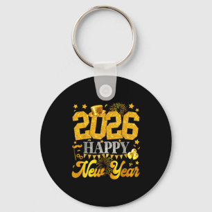 2026 Happy New Year Party Fireworks New Years Eve Key Ring